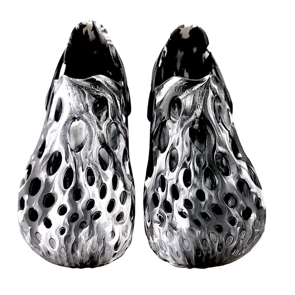 Merrell Hydro Moc Black White Marbled Slip On Water Shoe Heel Strap Size 8